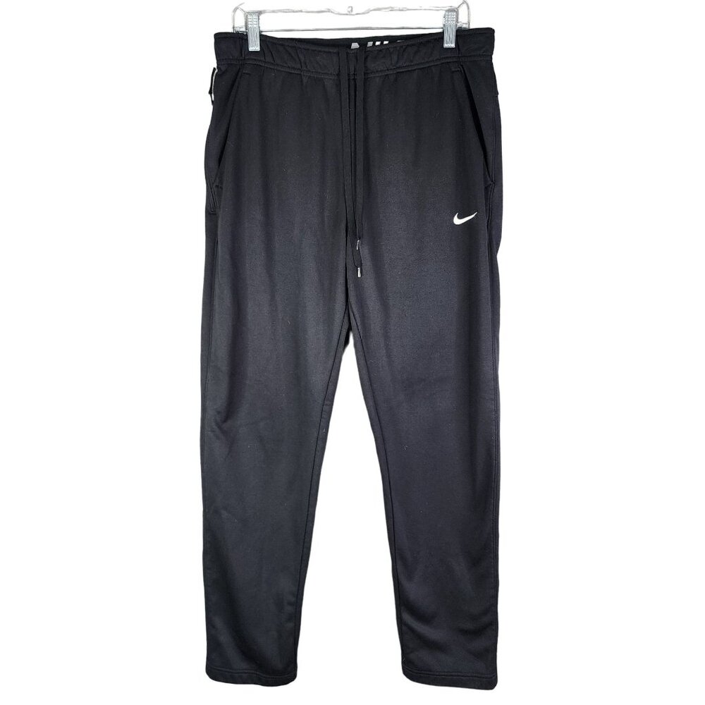 Mens Black Nike Therma-Fit Jogger Sweatpants Fleece Hi Rise Size L